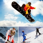 Урок катания на сноуборде или горных лыжах